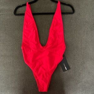 Red One-piece Swimsuit